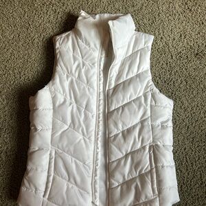 White Quilted Puffer Vest